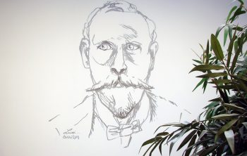 Portrait esquissé Francis Lefebvre finalisé, dans le patio
